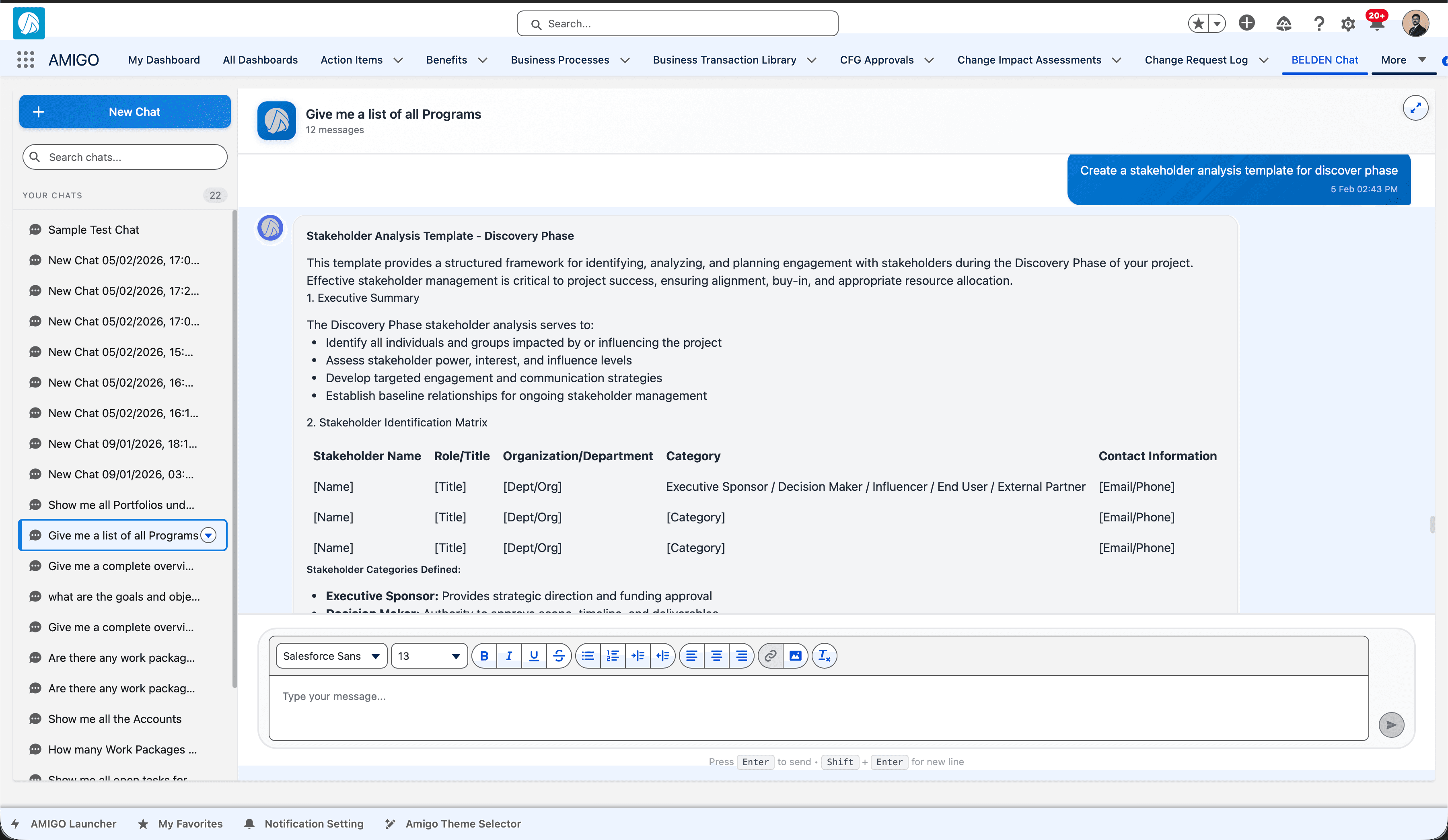 AMIGO AI Messenger stakeholder summary